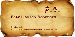 Petrikovich Vanessza névjegykártya